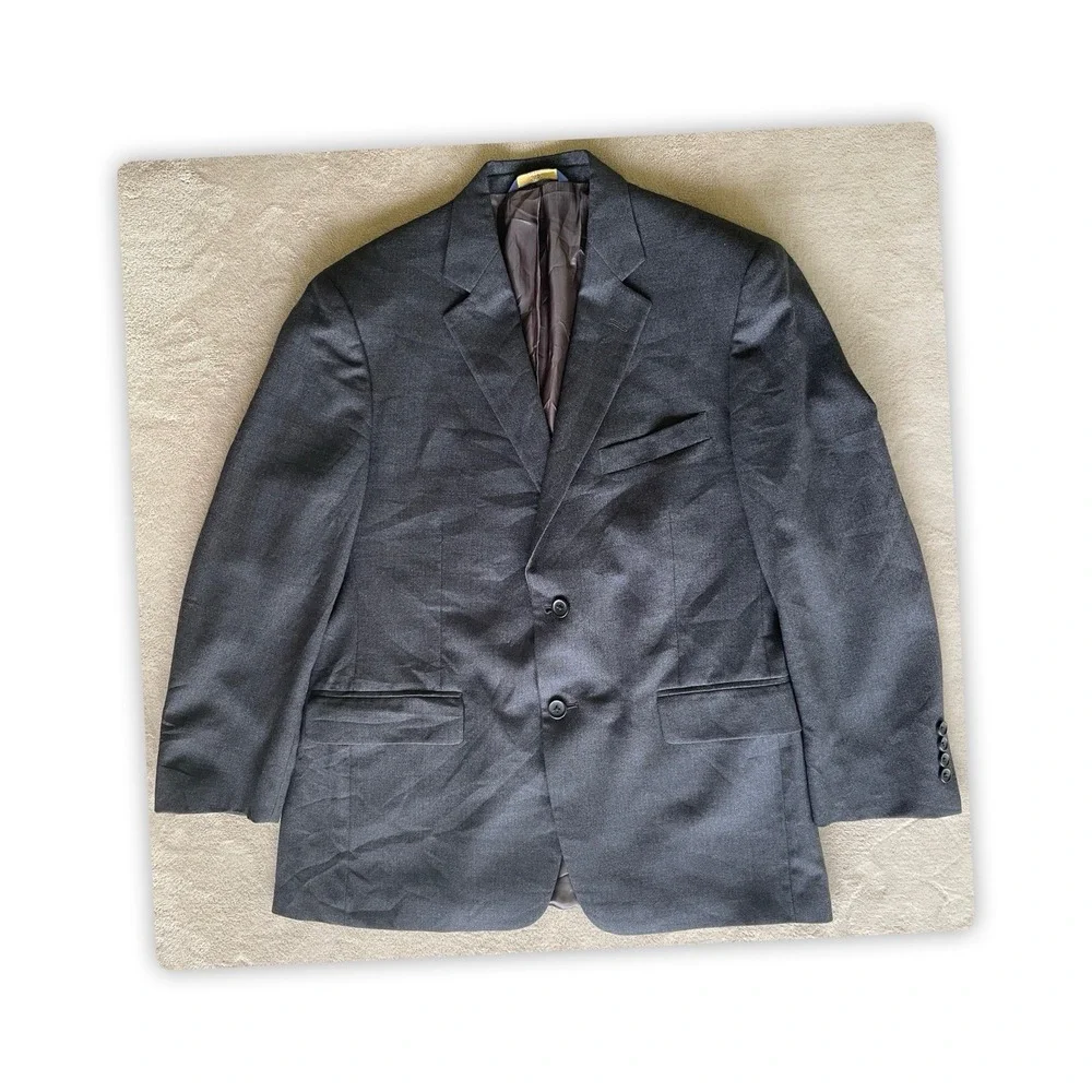 Brooks Brothers 346 Madison Fit Wool Sport Coat Blazer Gray 40S Mens